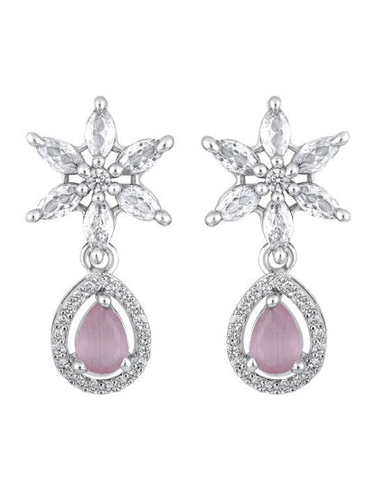 Silver-Plated CZ Studded & Beaded Jewellery Set