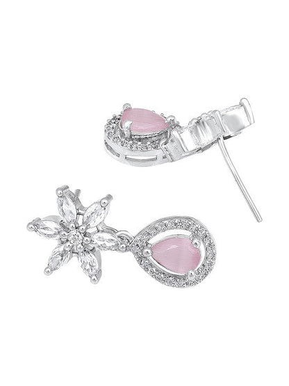 Silver-Plated CZ Studded & Beaded Jewellery Set