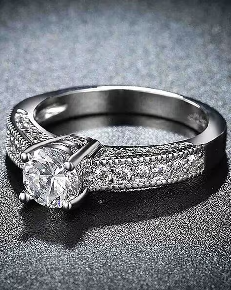 Stone-Studded Band Ring